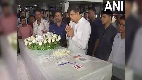 West Bengal Minister Sujit Bose pay last respects to the deceased in Kuwait fire tragedy (Photo/ANI)