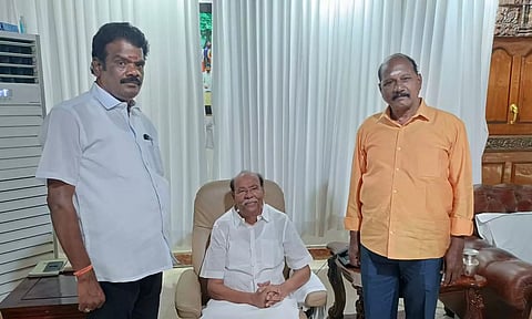 Party leader of PMK along with PMK Vikravandi bypoll candidate C Anbumani