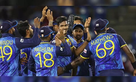 Sri Lanka players celebrates after a wicket (Photo: IANS)
