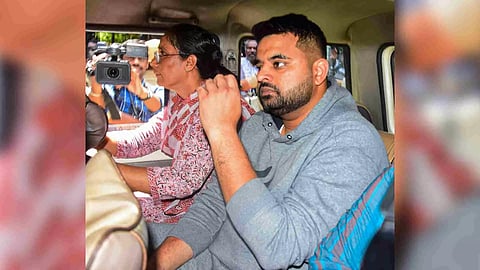 &nbsp;Suspended JD(S) MP Prajwal Revanna, facing allegations of sexually abusing several women, being taken to a hospital for medical examination under tight security, in Bengaluru, Friday, May 31, 2024 (Photo/PTI)