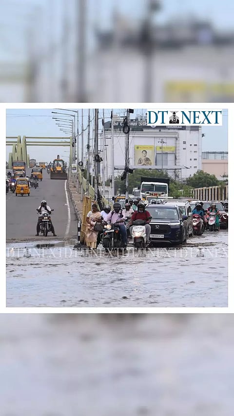 Overnight rains in Chennai cause waterlogging in Velachery flyover area
