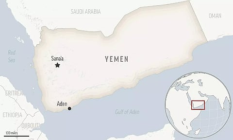 This is a locator map for Yemen with its capital, Sanaa