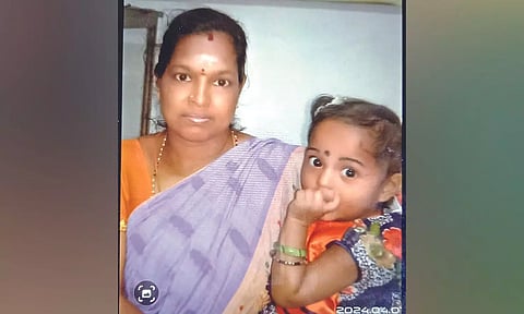 Anbarasi with 18-month-old grandchild, Nihashri