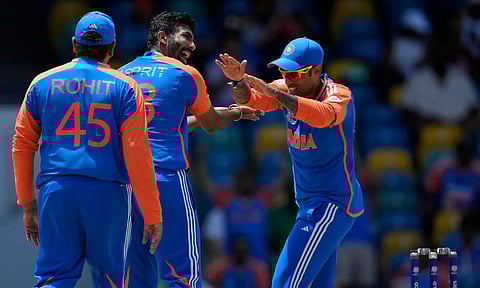 &nbsp;Jasprit Bumrah took three wickets for seven runs (PTI)