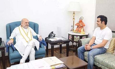 Amit Shah and Gautam Gambhir (PTI)&nbsp;