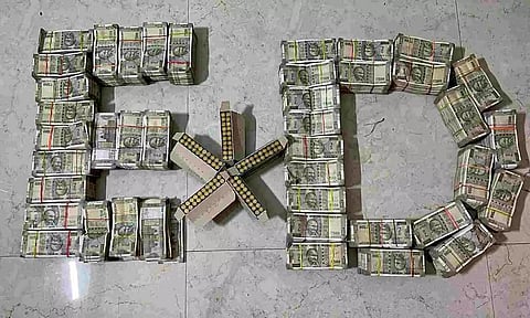 Rupees one crore in cash and bullets recovered by Enforcement Directorate (PTI)