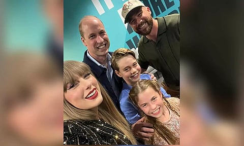 Taylor Swift with Prince William, Travis Kelce (Instagram/taylorswift)