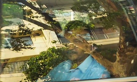 Delhi Chief Minister and AAP convenor Arvind Kejriwal arrives to surrender before Tihar jail authorities (PTI)