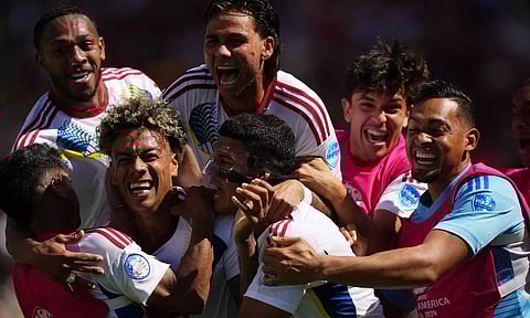Jhonder Cadiz celebrates after scoring  Venezuela's first goal&nbsp;&nbsp;