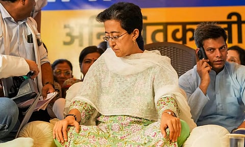 Officials examine Delhi Minister Atishi during her indefinite hunger strike at Bhogal over the ongoing water crisis in the national capital (PTI)