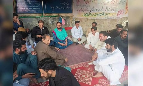 UKPNP leaders stage sit-in, demand release of detained protesters in PoJK (ANI)