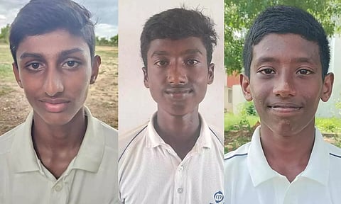 (L-R) B Akshadh Rao, S Lohith, MS Prajwol Nath