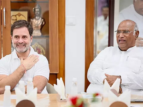 Congress leader Rahul Gandhi, party chief Mallikarjun Kharge (Photo/Twitter:AICC)