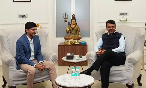 Shri. Devendra Fadnavis, Deputy Chief Minister, Maharashtra with Mr. Swapnil Jain, Co-founder &amp; CTO at Ather Energy