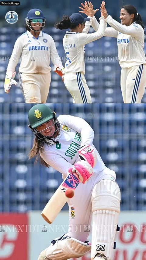 Intense action unfolds on Day 2 of Test match between India and South Africa at Chepauk Stadium