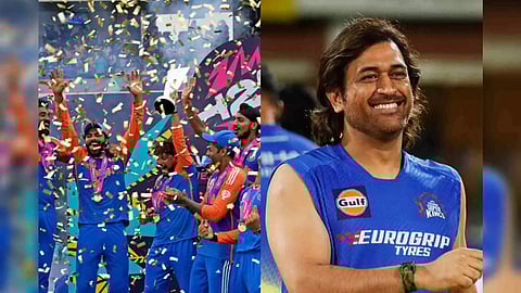 India team celebrates and clinch the 2024 Men’s T20 World Cup title; MS Dhoni