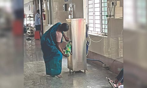 RO water units are placed on all floors of the hospital