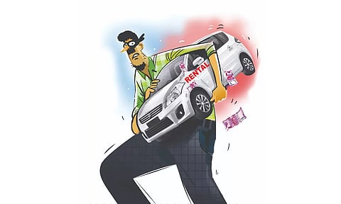 Car robbery illustration