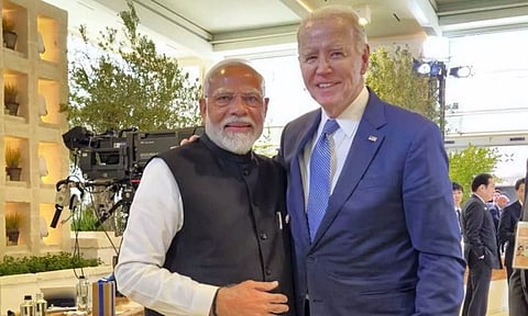Prime Minister Narendra Modi with US President Joe Biden on the sidelines of the G7 summit (Photo: PTI)