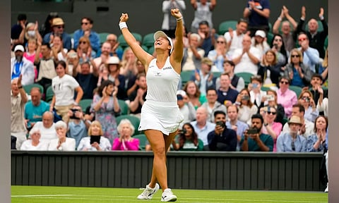 Jessica Bouzas Maneiro celebrates after her victory