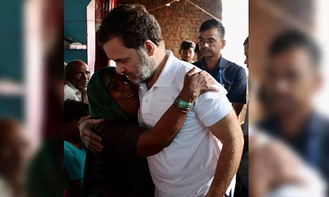 Congress leader Rahul Gandhi meets families of the victims of Hathras stampede incident (PTI)