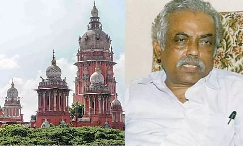 (L-R) Madras High Court, Former minister C Aranganayagam (Daily Thanthi)