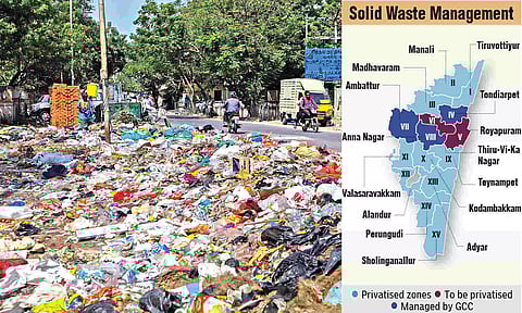 City’s roads and lanes are littered with uncleared Corporation-owned trash cans (Photo/Hemanathan M)