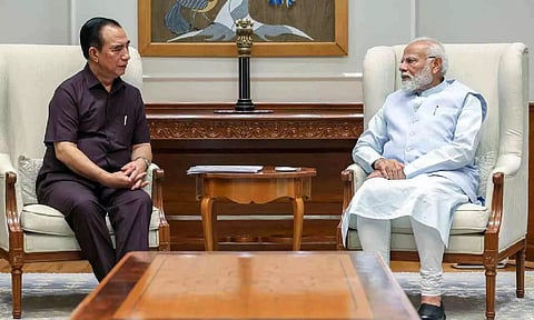 Mizoram Chief Minister Lalduhoma calls on Prime Minister Narendra Modi (ANI)