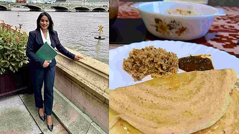 Newly minted Stratford and Bow MP Uma Kumaran; Golden dosa served with delicious sambal on a pyrex glass plate (Photo/PTI)