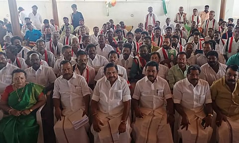 Cadres from various parties joining the AIADMK in the presence of general secretary Edappadi K Palaniswami in Salem on Monday