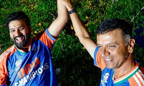 Rohit Sharma and Rahul Dravid (ANI)