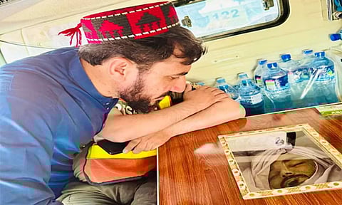 PTM founder Manzoor Pashteen pay last rites to Gilaman (ANI)