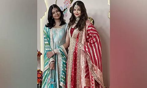 Aishwarya twins with daughter Aaradhya in matching traditional suits