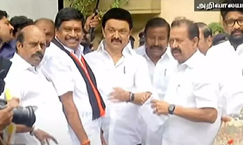 DMK's Anniyur Siva meets CM Stalin after Vikravandi bypoll win
