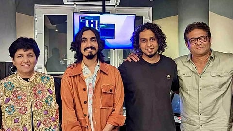 Music composer Achint Thakkar, singer Aditya Gadhvi, and writer Saumya Joshi have reunited after their viral hit ‘Khalasi’ to collaborate on a new track, this time joined by Garba queen Falguni Pathak (Photo/IANS)