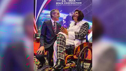 US Ambassador Eric Garcetti with Paralympics Silver medal winner Deepa Malik (Photo/ PTI)