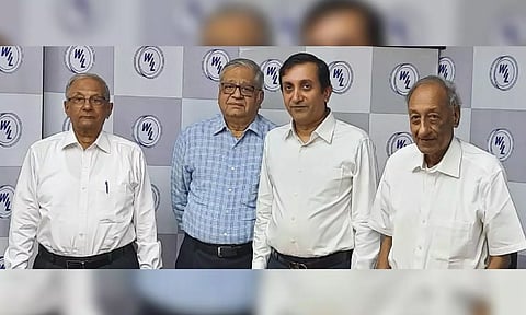 Directors S Viji and S Prasad, MD, Srivats Ram and Chairman S Ram, Wheels India AGM held on Wednesday
