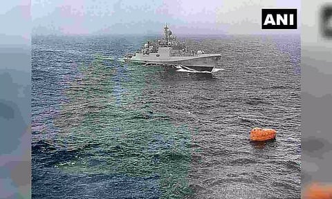 Visuals of rescue operation of MV Falcon Prestige (Photo/ANI)