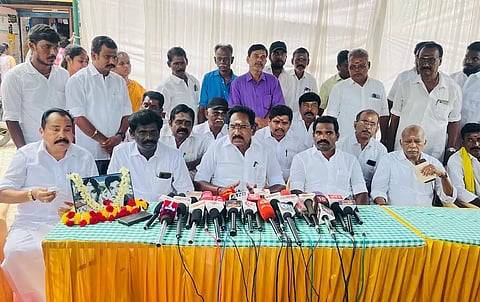 AIADMK MLA Sellur K Raju addressing reporters in Madurai on Wednesday