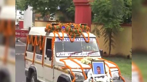 Mortal remains of Captain Brijesh Thapa moved to Darjeeling (Photo/ANI)