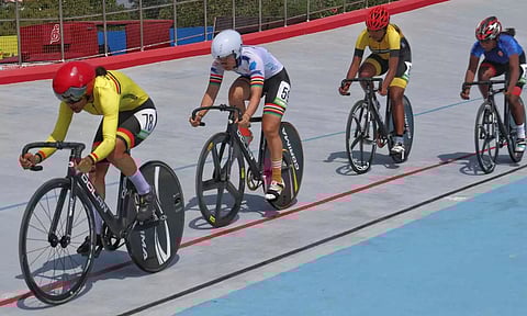 Cyclists in action during Khelo India Youth Games