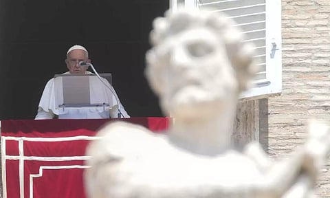 Pope Francis delivers the Angelus noon prayer in St. Peter's Square, at the Vatican (AP)&nbsp;