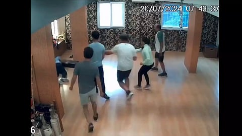 &nbsp;CCTV footage from the gym (Screengrab/X)