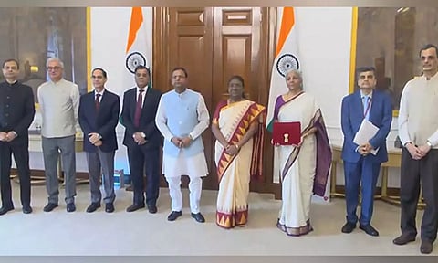 Finance Minister Nirmala Sitharaman meets President Droupadi Murmu ahead of presentation of Budget (ANI)