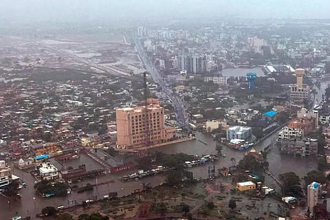 A flooded area of Gujarat's Saurashtra region following heavy monsoon rains. (Photo: PTI)