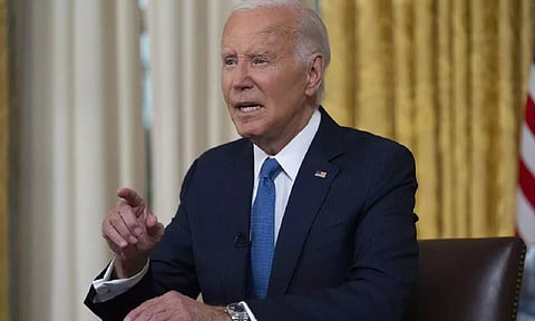 US President Joe Biden addresses from the Oval Office from the White House (Photo: AP)