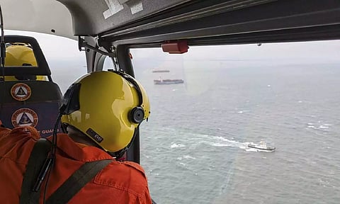 Arial survey conducted by Coast Guard Aviation Command (AP)&nbsp;