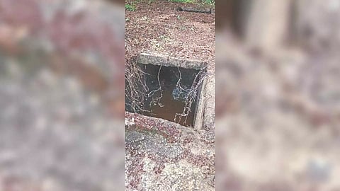 The abandoned sewage pit at Bharathamatha Street near Tambaram Sanatorium station