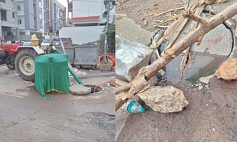 Metro Water board’s equipment used to close the repair the drain
