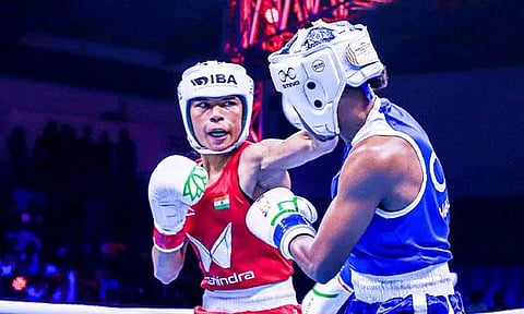 Nikhat Zareen in action. (Photo- BFI Media)